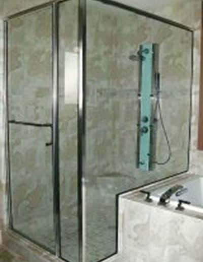 Alumax model 393cv semi-frameless with inline and notched return panel t-bar pull combo