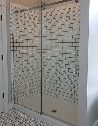 Barn door style shower door