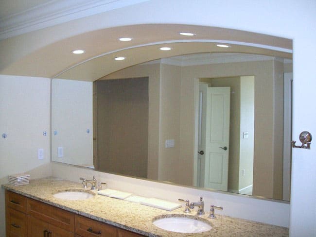 Bathroom Mirror Custom Shape, double sink vanity